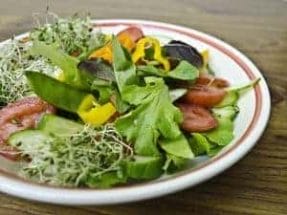 皿の上の野菜サラダ